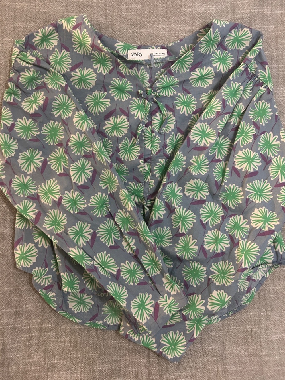 Zara Lavender & Mint Floral Blouse - Picture 3 of 6